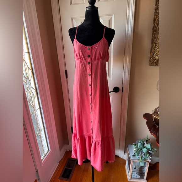 Free People Elegant Coral Pink Open Back Maxi Dress size X-Small - Picture 2 of 13